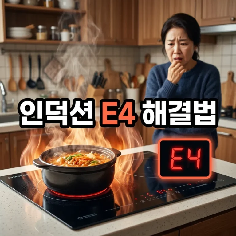 삼성 비스포크 인덕션 에러코드 E4 온도센서 과열 원인과 대처법
