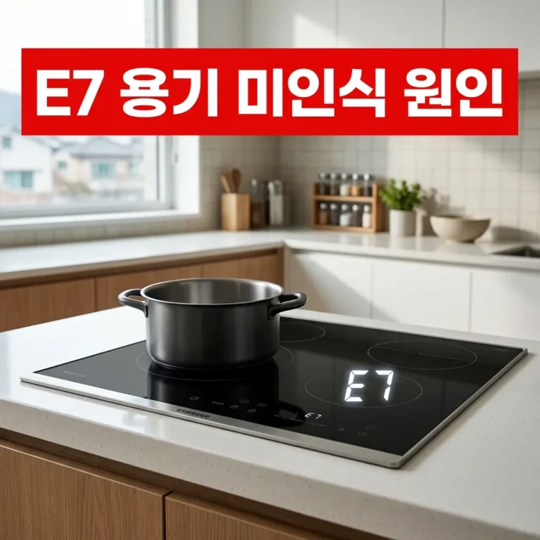 삼성 비스포크 인덕션 E7 에러 용기 미인식 원인 3가지와 해결법