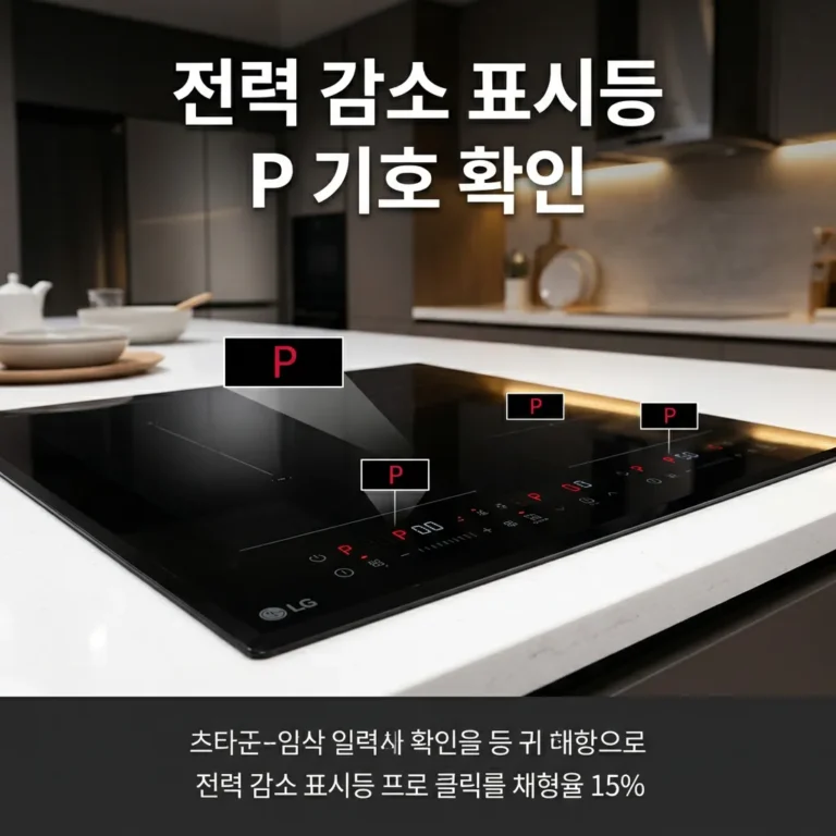 LG 디오스 오브제 인덕션 P 표시 일시 낮춤 해제 방법 (원인부터 체크리스트까지)