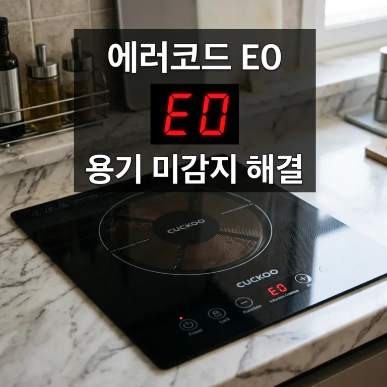 쿠쿠 인덕션 E0 에러코드 용기 미감지 해결법 4가지