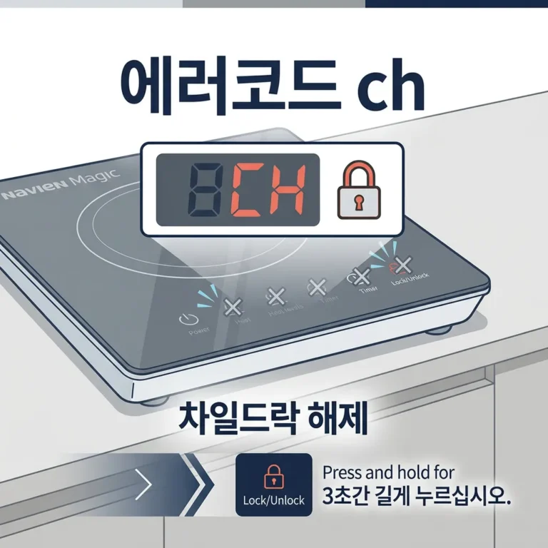 나비엔매직 인덕션 CH 에러 해결법, 차일드락 해제까지 총정리